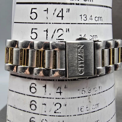 Citizen Eco-Drive Rivia Watch Women 27mm MOP Dial Two Tone Diamonds EW0894-57D11