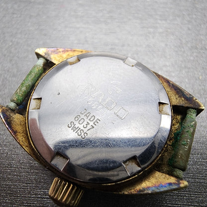 Rado jade Watch Women 19mm Champagne Dial Gold Tone Round Manual Wind Runs6