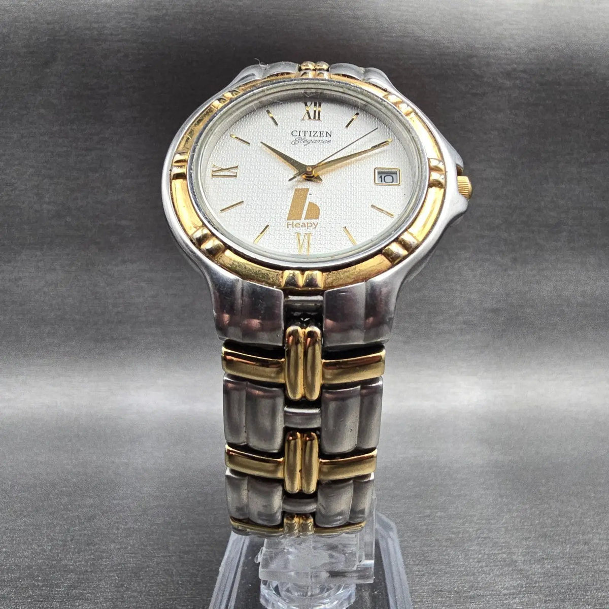 Citizen Elegance Watch Men 35mm Silver Dial Two Tone Date 5510-H04511 New Batt J5