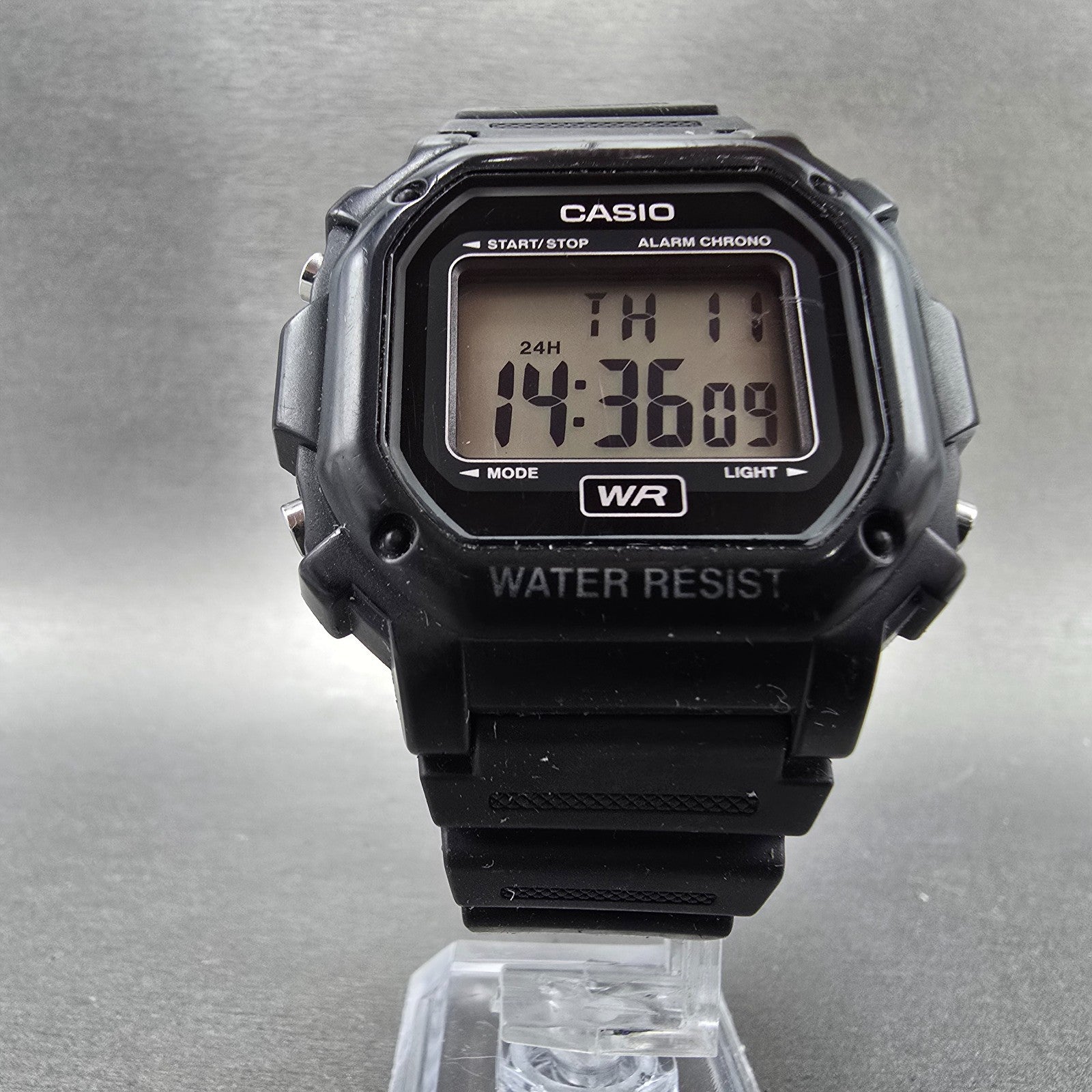 Casio Illuminator F-108WH Watch Men 43mm Black Alarm Chrono Digital New BatteryG5