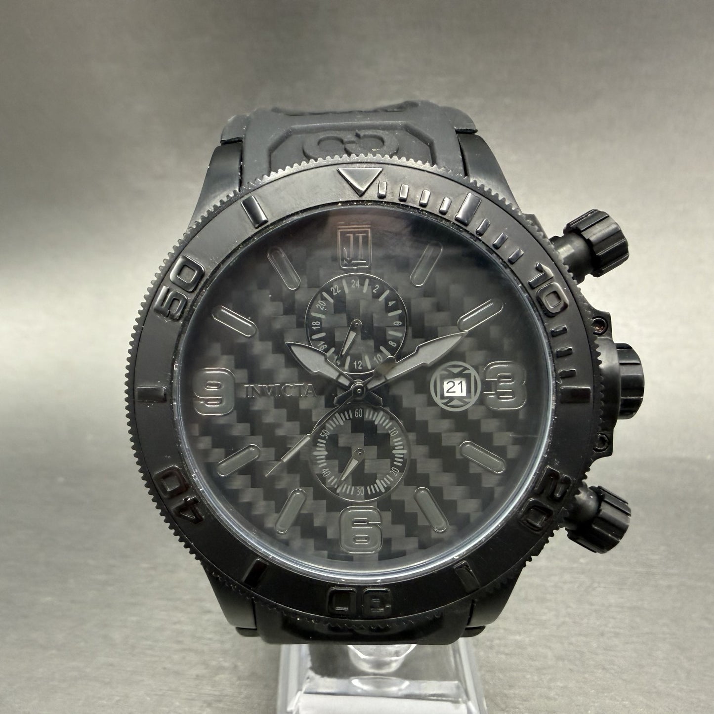 Invicta Jason Taylor Watch Men 54mm Black Dial Black Tone Date 33979 New Battery0