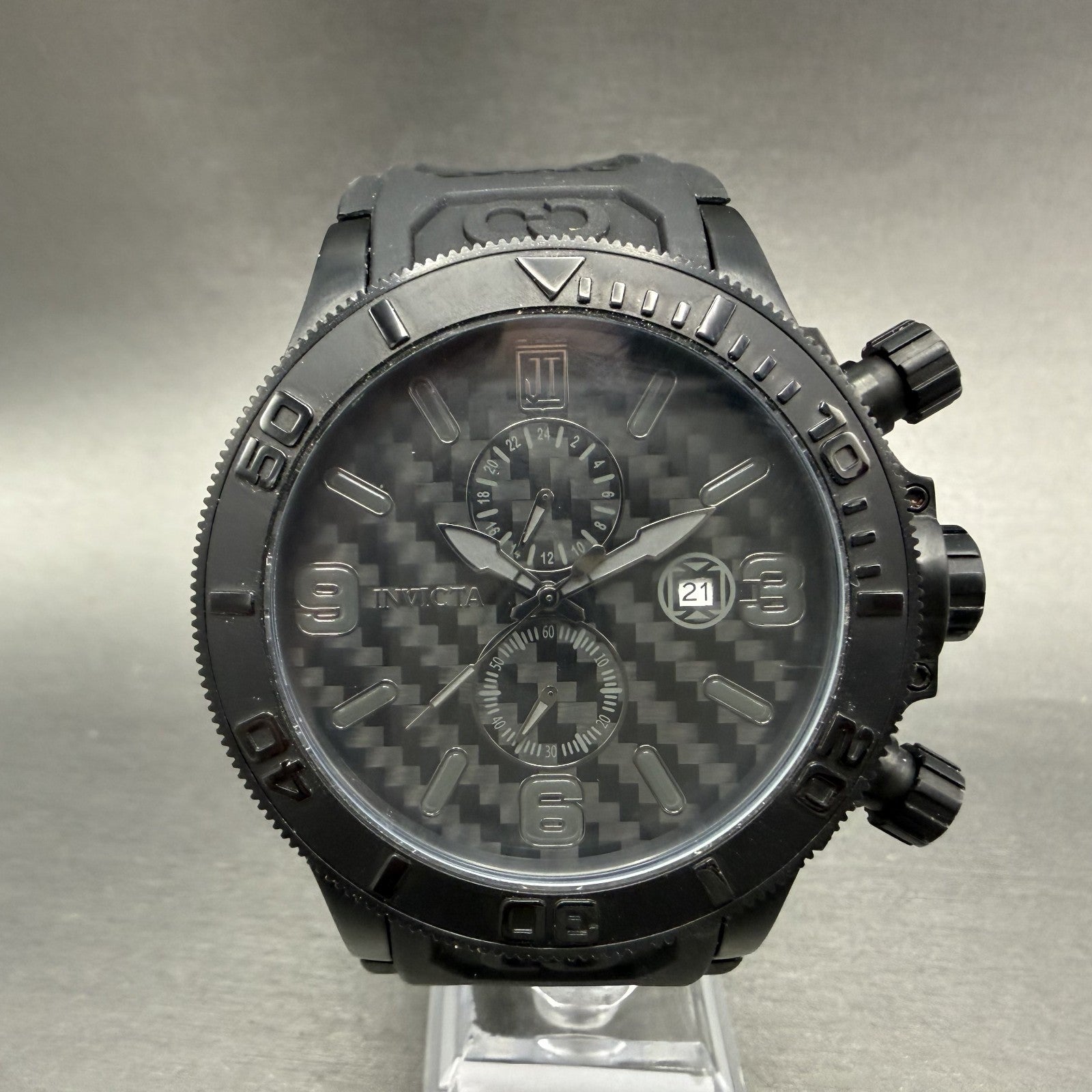 Invicta Jason Taylor Watch Men 54mm Black Dial Black Tone Date 33979 New Battery0