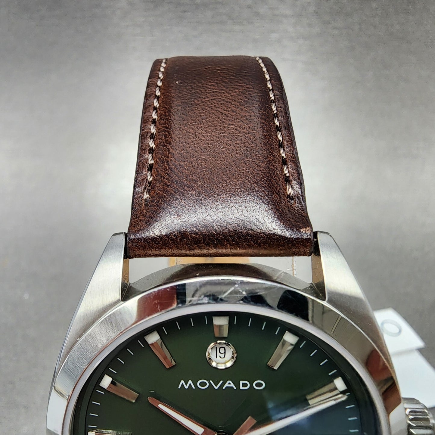Movado Hertiage Datron Automatic Watch Men 40mm Green Dial Steel Date 36501744