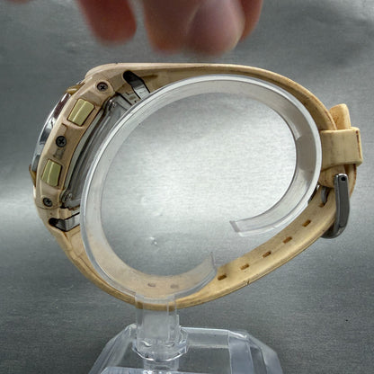 Casio Baby-G BG-70 Watch Women 41mm Analog Digital Biege Alarm Chrono New Batt6