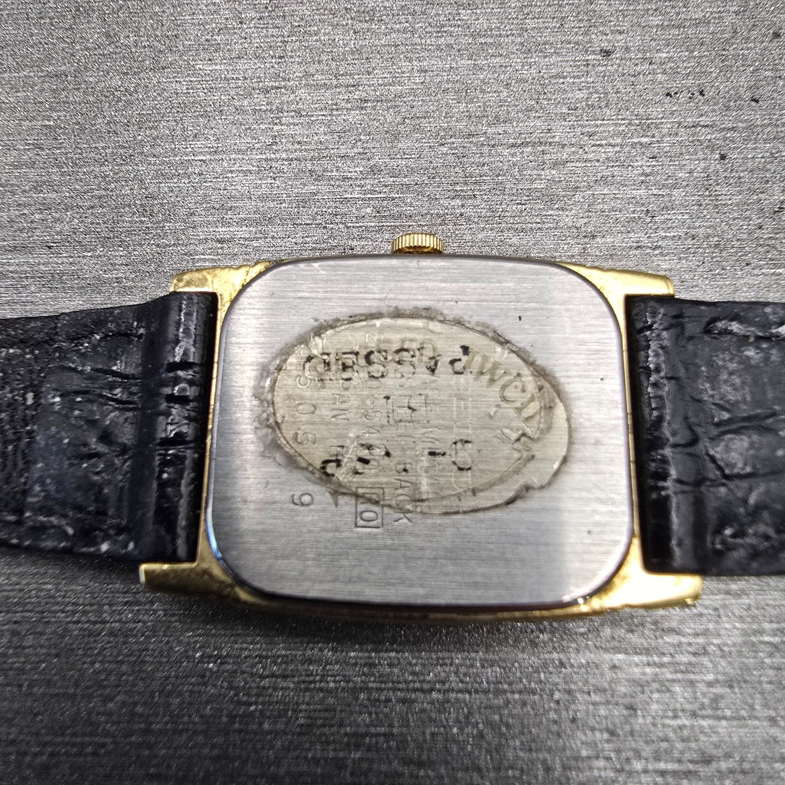 Seiko Watch Women 19mm Gray Dial Gold Tone Rectangle 2B20-5449 New Battery VTG10