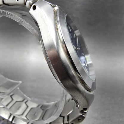 Citizen Eco-Drive Watch Men 39mm Blue Dial Silver Tone Date E110-K16385 Runs JP53