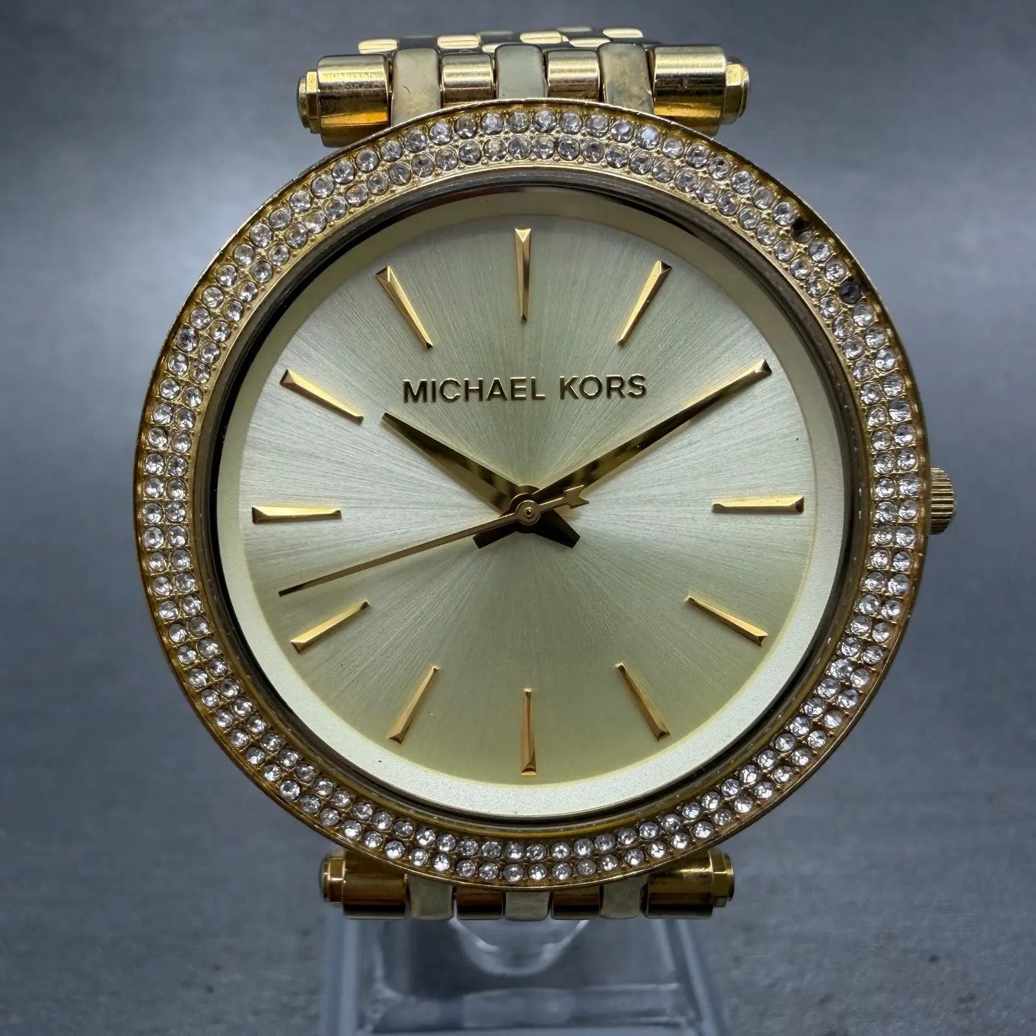 Michael Kors Darci Watch Women 39mm Champagne Dial Gold Tone MK-3191 New Battery0