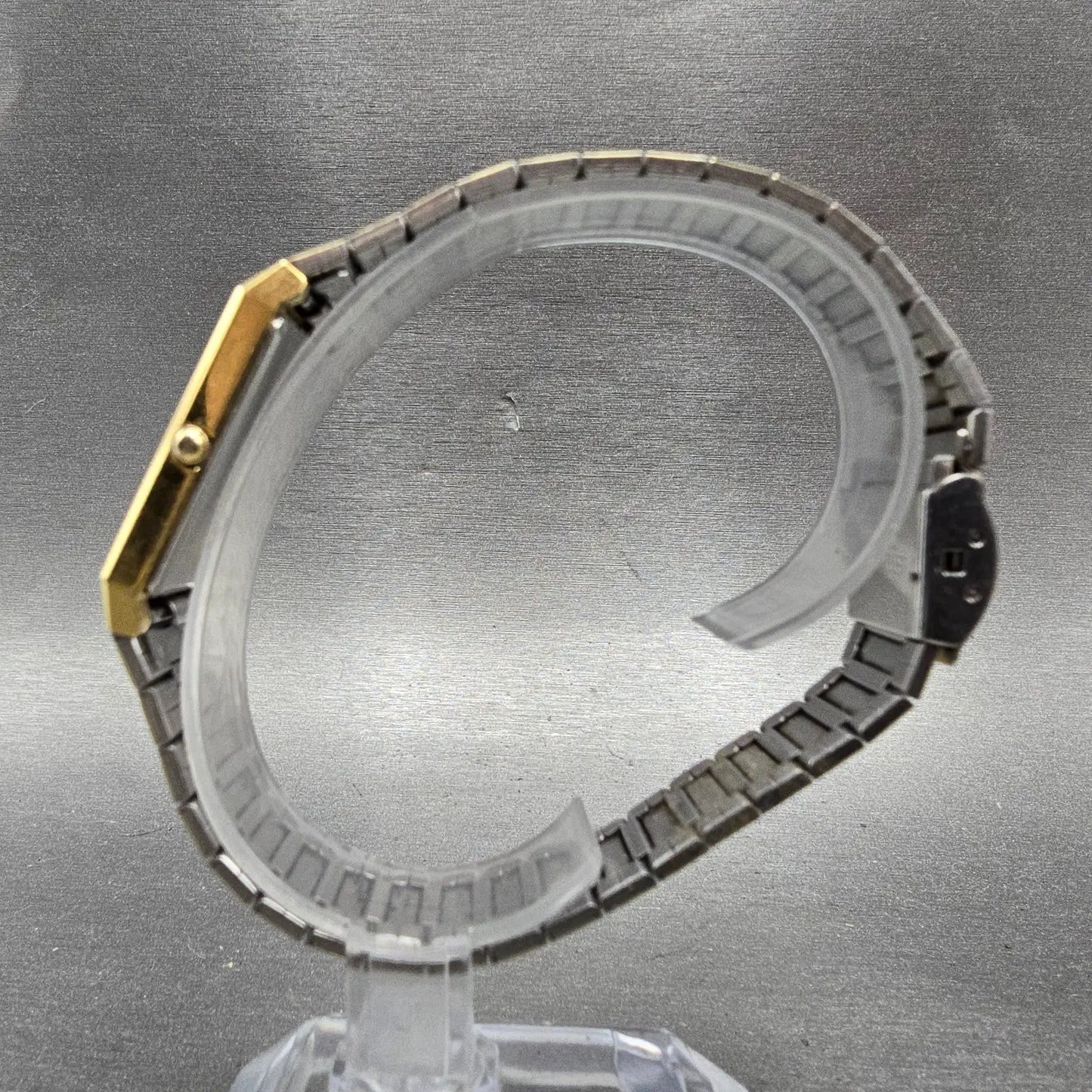 Seiko Tank Watch Men 25mm Gray Dial Gold Tone Rectangle 5P30-5C99 PARTS Vintage7