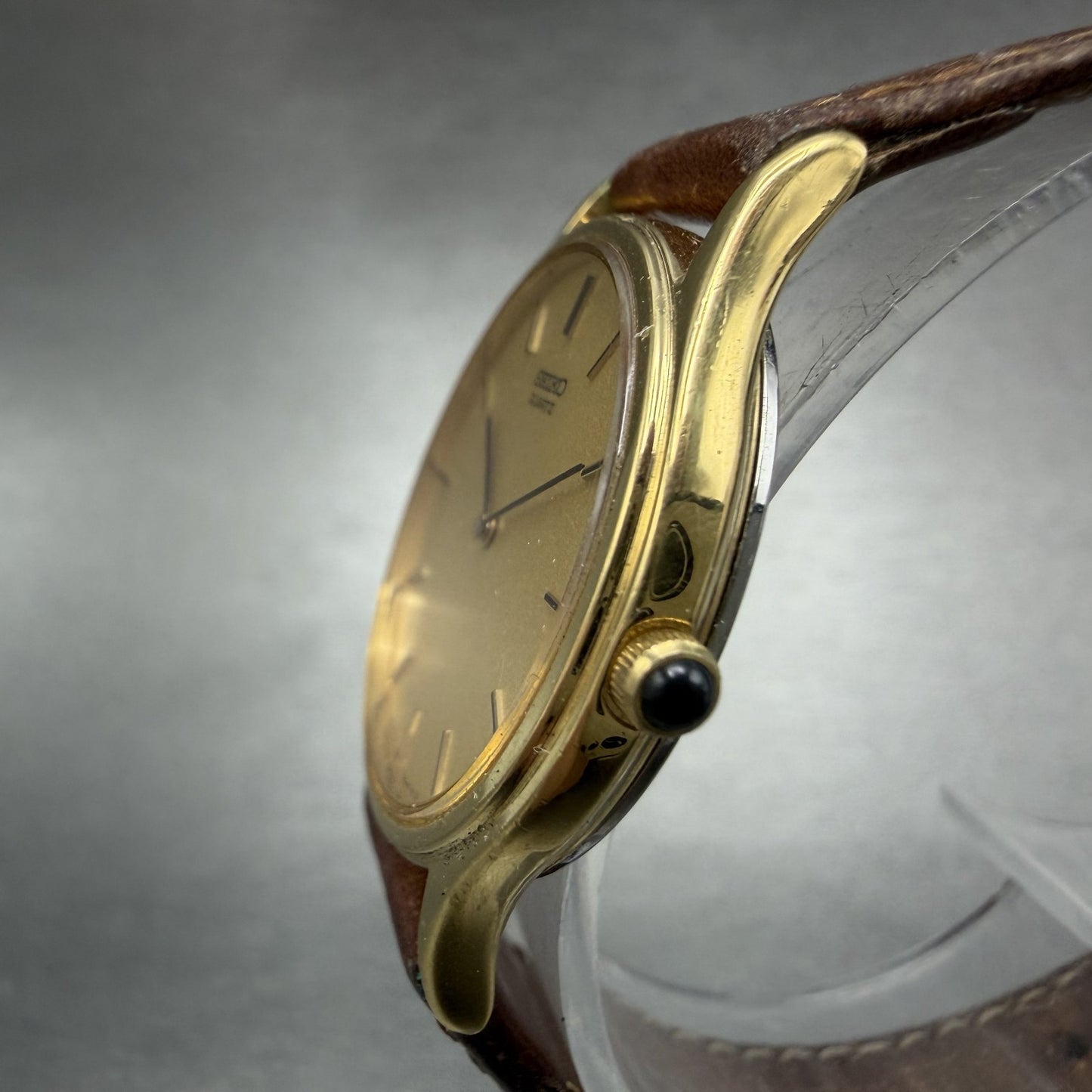Seiko Watch Women 28mm Gold Dial Gold Tone Round 4N00-0720 New Battery Vintage2