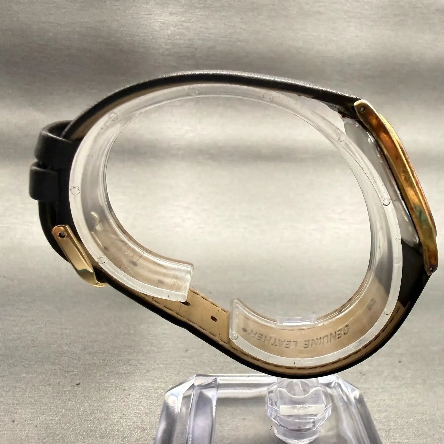 Seiko Watch Men 27mm Gold Dial Gold Tone Rectangle 7430-5319 New Battery VTG8