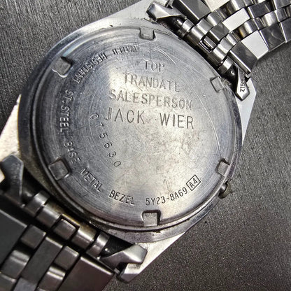 Seiko President Watch Men 35mm Silver Dial Two Tone Daydate 5Y23-8A69 New Batt10