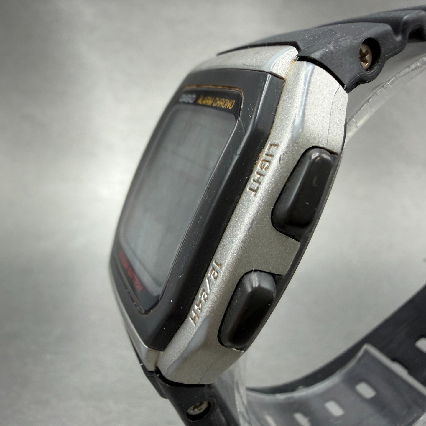 Casio W-96H Watch Men 35mm Silver Black Alarm Chrono Rectangle New Battery JP2