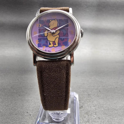 Seiko Alba Disney Winnie The Pooh Watch Women 27mm Purple Dial V501-6P00 New Bat5