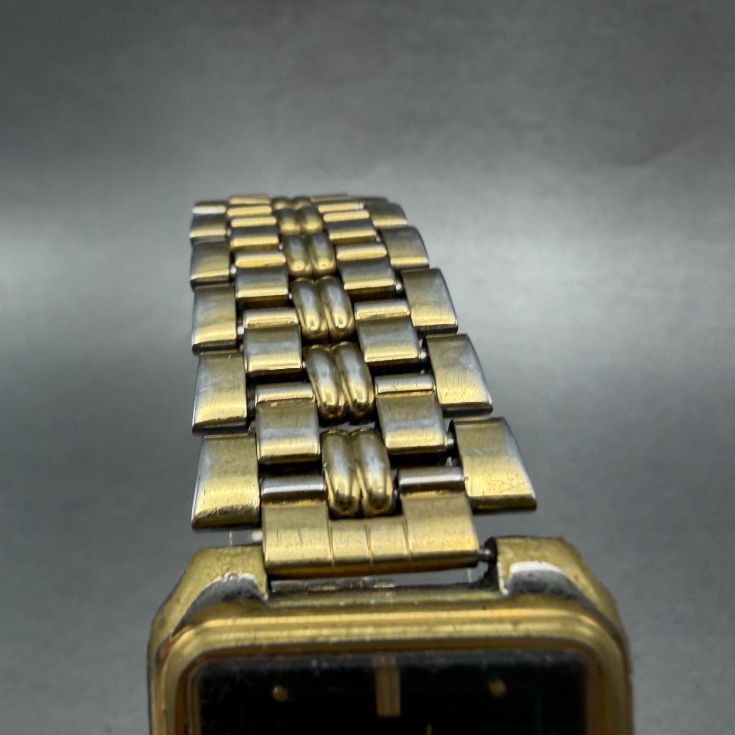 Seiko SX Tank Watch Men 26mm Black Dial Gold Tone Rectangle V701-5J00 NewBattery4