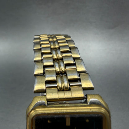 Seiko SX Tank Watch Men 26mm Black Dial Gold Tone Rectangle V701-5J00 NewBattery4