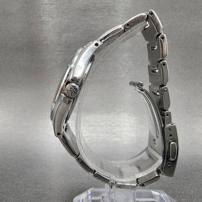 Seiko Wired Solar Watch Men 37mm Black Dial Silver Tone Date V145-0av0 Runs