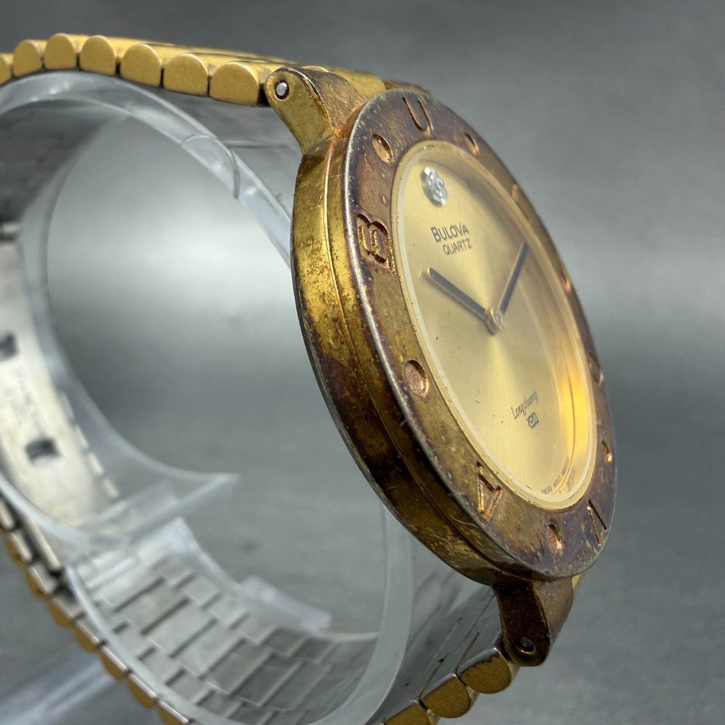 Bulova Long Champ Watch Unisex 32mm Champagne Dial Gold Tone New Battery3