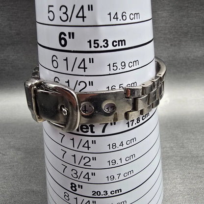 Bulova Watch Women 25mm Black Dial Silver Tone Round Bangle 96L18 New Battery 899