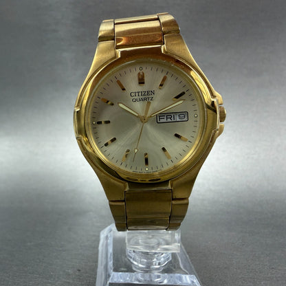 Citizen Watch Men 36mm Champagne Dial Gold Tone Daydate 2500-S071879 New Battery5