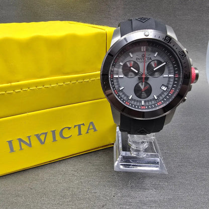 Invicta Pro Diver Chronograph Watch Men 46mm Gray Dial Black Tone 11745 New Batt0