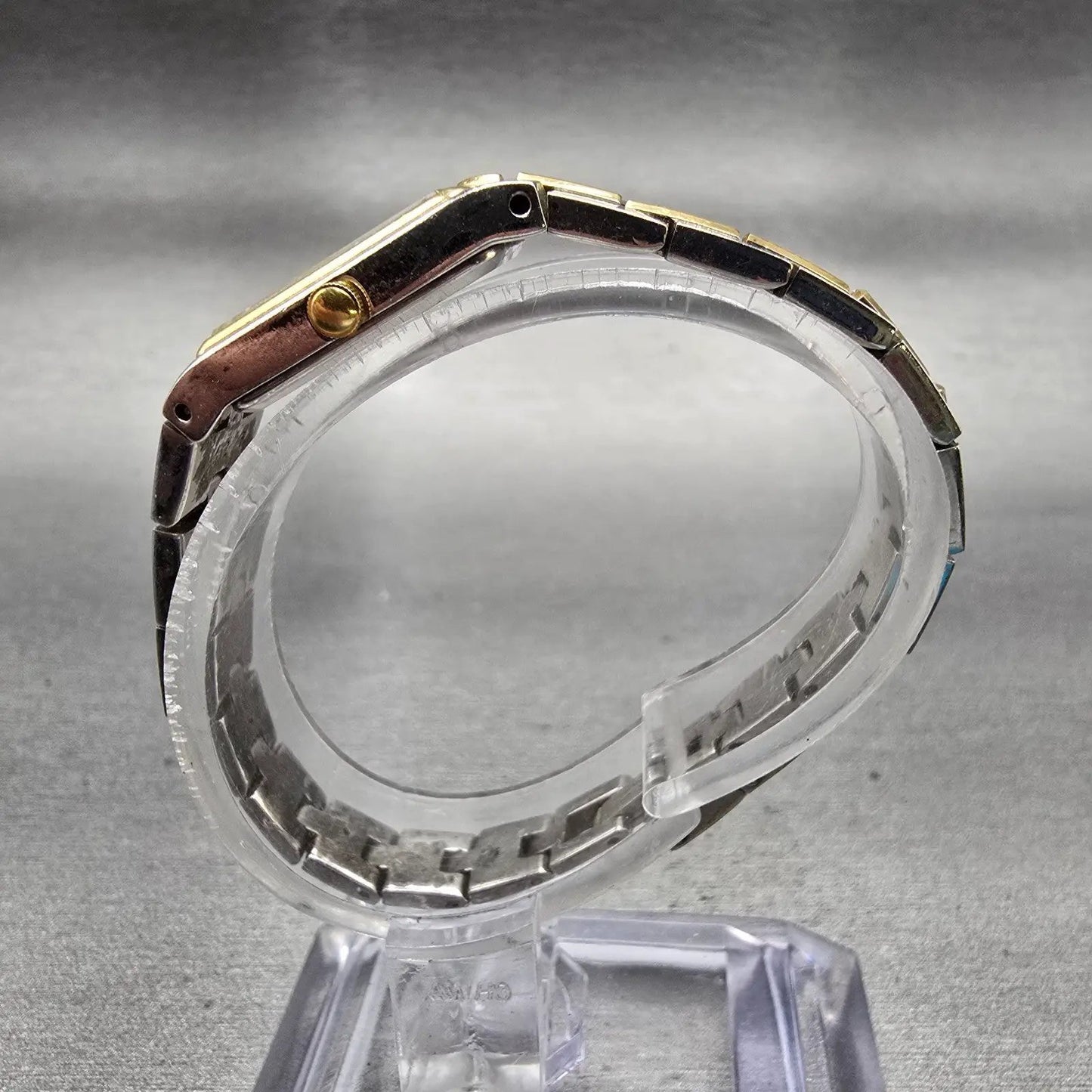 Seiko Tank Watch Women 13mm White Dial Two Tone Rectangle 2E20-7479 New Battery6