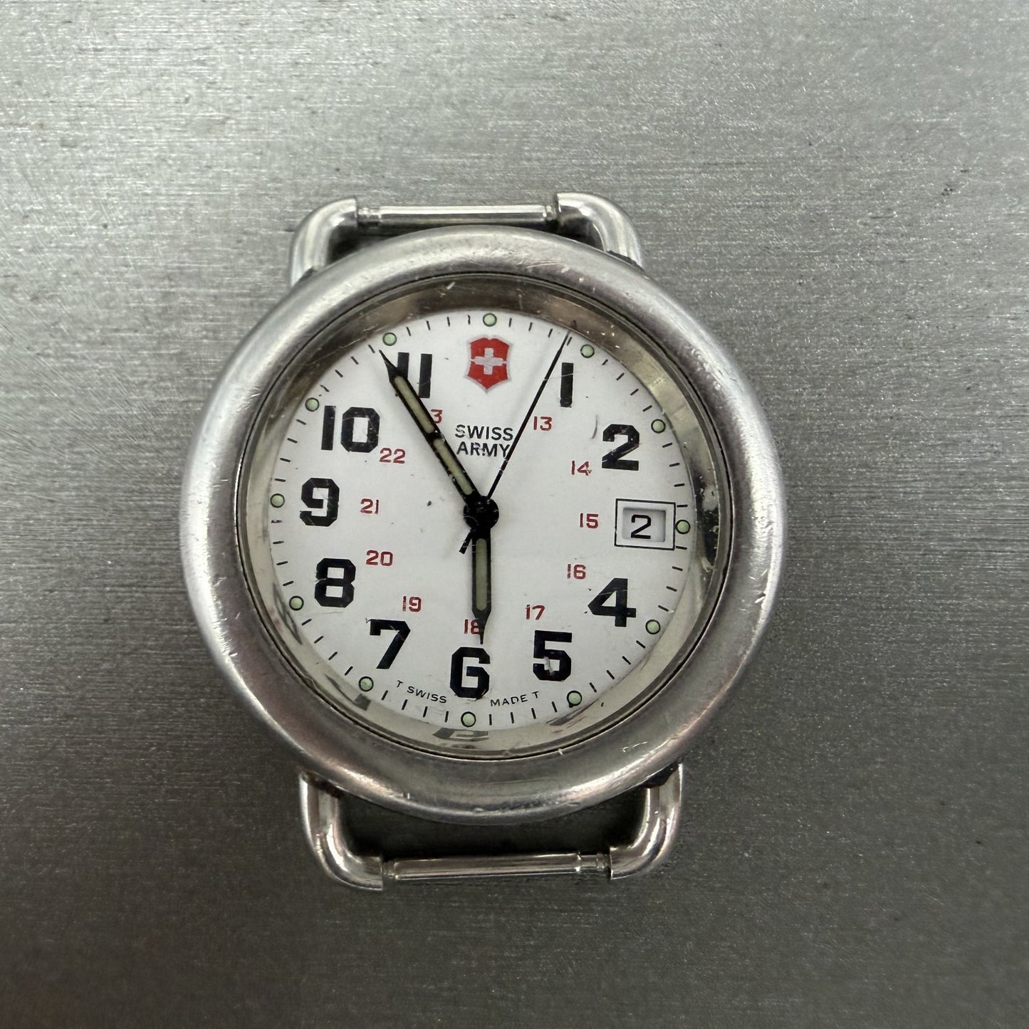 Victorinox Swiss Army Calvary Watch Men 37mm White Dial Steel NO CASEBACK PARTS0