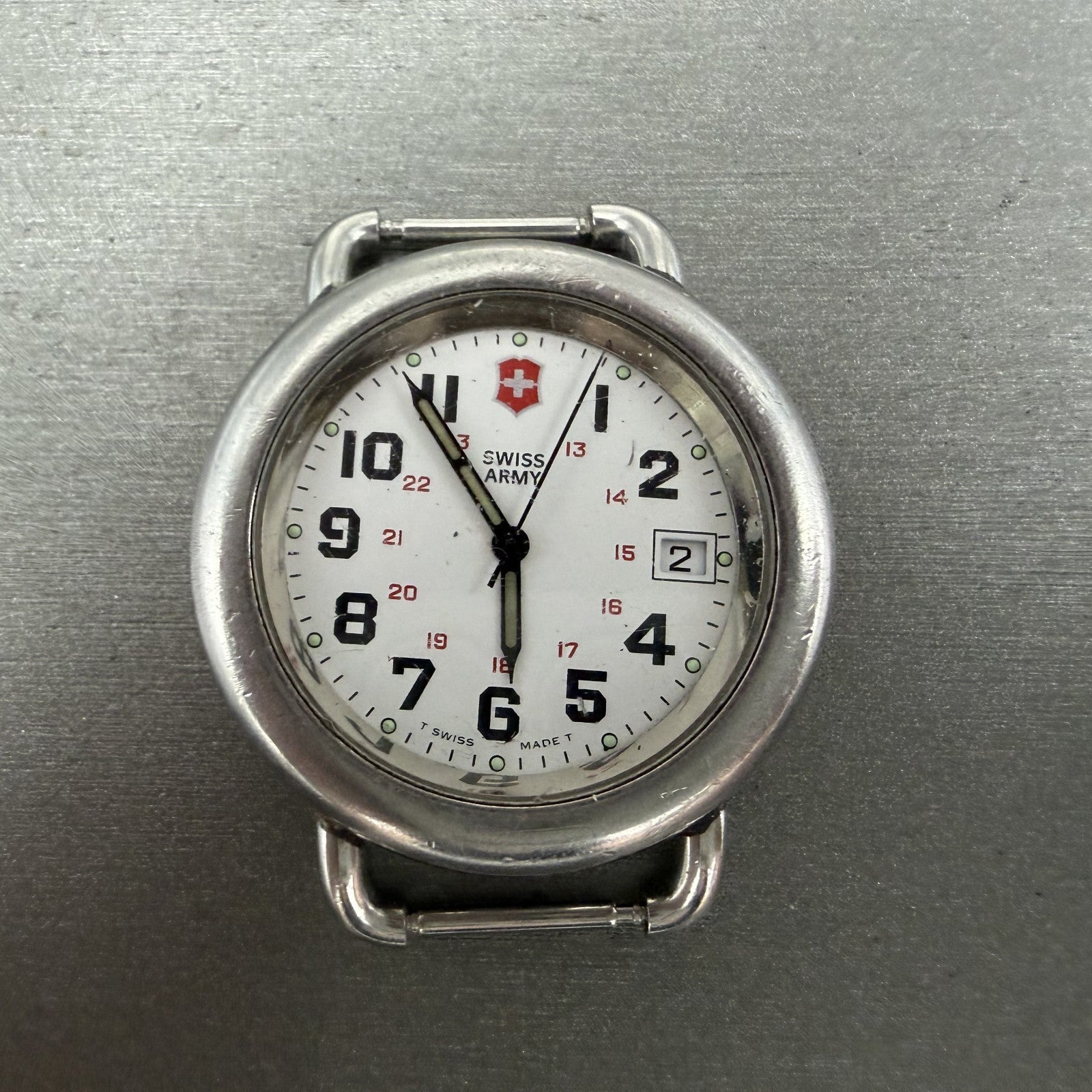 Victorinox Swiss Army Calvary Watch Men 37mm White Dial Steel NO CASEBACK PARTS0