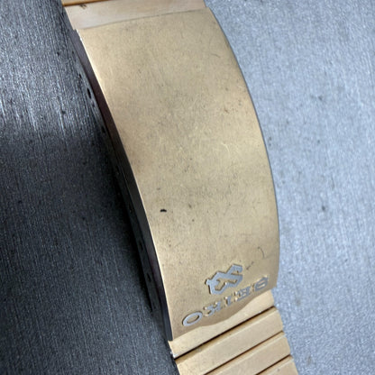 Seiko SQ Bracelet 18mm Stainless Steel Gold Tone Tri Folding Clasp Vintage Japan4