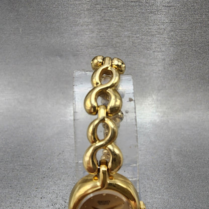 Seiko Watch Women 17mm Champagne Dial Gold Tone Oval 1n005a00 New Battery4