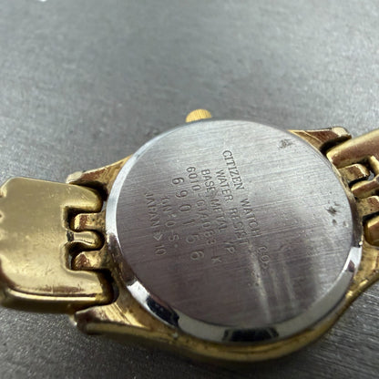 Citizen Watch Women 25mm MOP Dial Gold Tone Date Round 6010-G14083 New Battery9