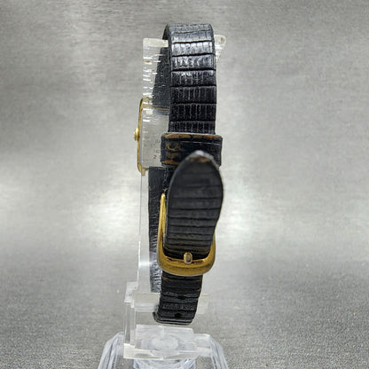 Seiko Tank Watch Women 17mm White Dial Gold Tone Rectangle 1400-8069 New Battery