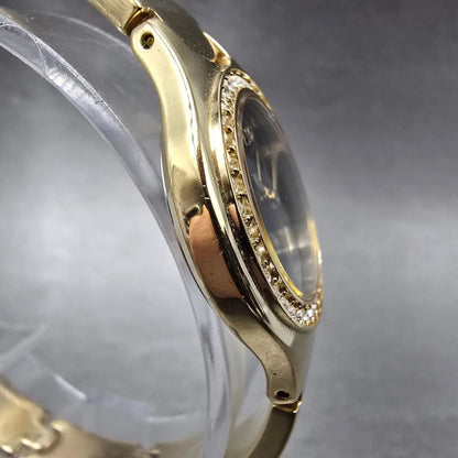 ESQ Watch Women 25mm Black Dial Gold Tone Round 100564 New Battery Crystals4