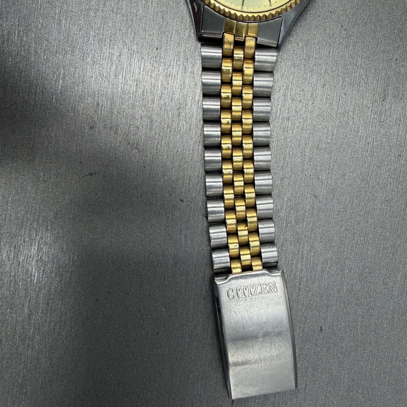 Citizen CQ President Watch Men 35mm Champagne Dial Two Tone Daydate PARTS8