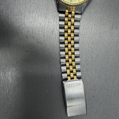 Citizen CQ President Watch Men 35mm Champagne Dial Two Tone Daydate PARTS8
