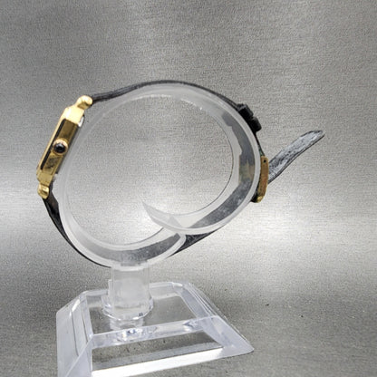 Orient Tank Watch Women 20mm Black Dial Gold Tone Rectangle A0549940 New Battery6