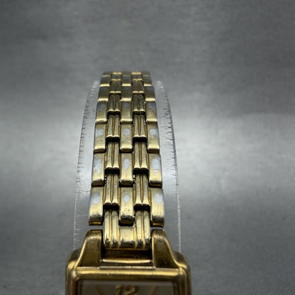 Seiko Tank Watch Women 16mm Champagne Dial Gold Tone 1N01-0FH0 New Battery ZYX24