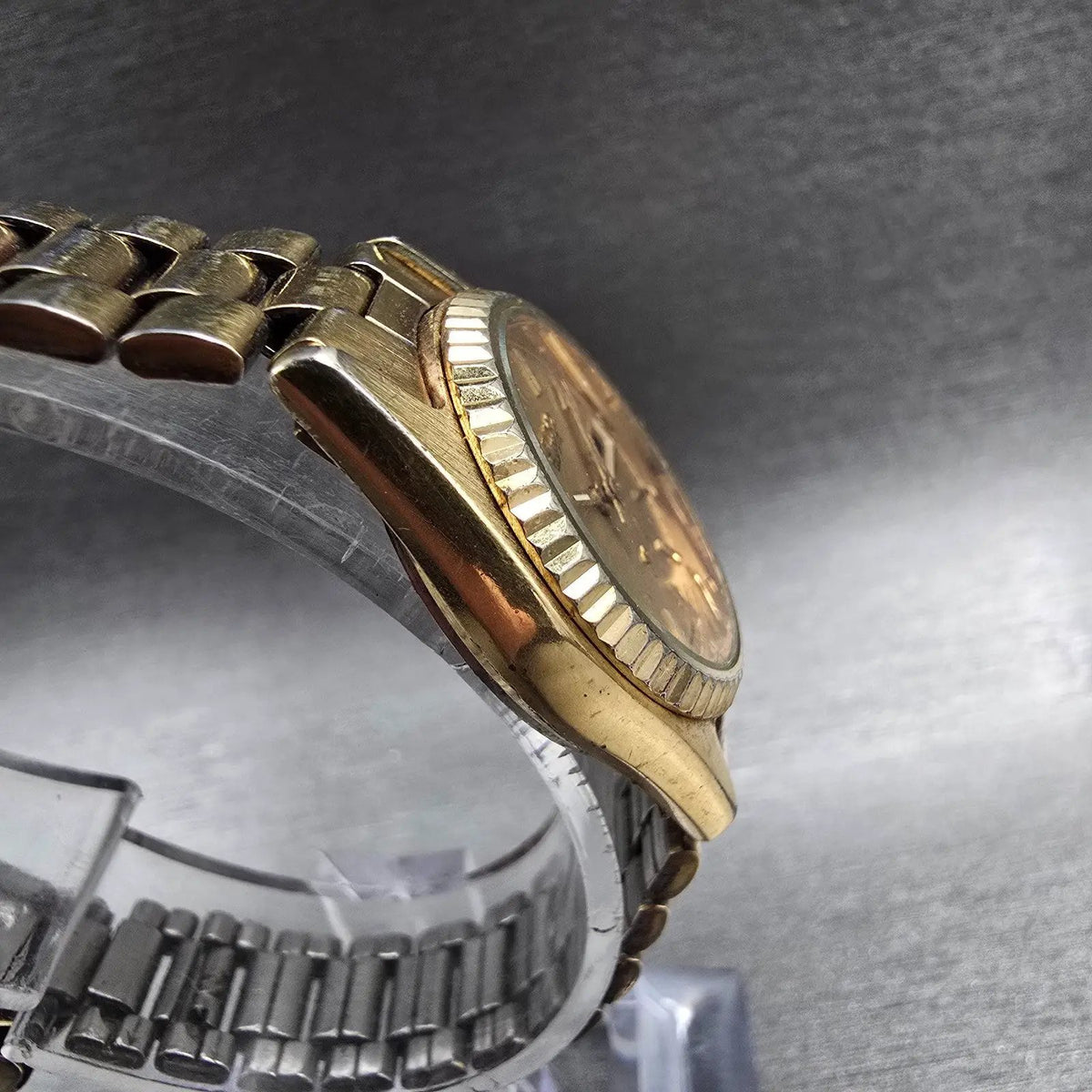 Seiko President Watch Women 24mm Gold Dial Gold Daydate Round 2A23-0039 New Batt3