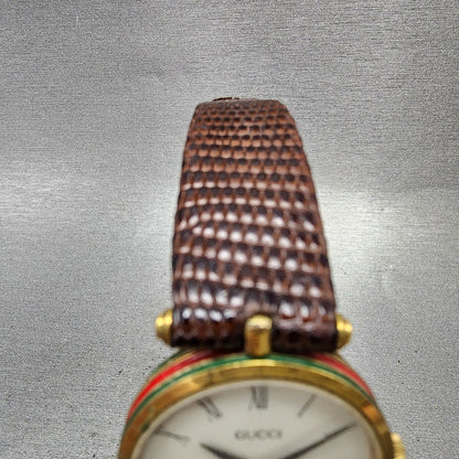 Gucci 2000M Watch Men 30mm Cream Dial Gold Plated Round Vintage PARTS5