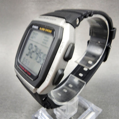 Casio W-96H Watch Men 36mm Digital Silver Tone Alarm Chrono Rectangle New Batt