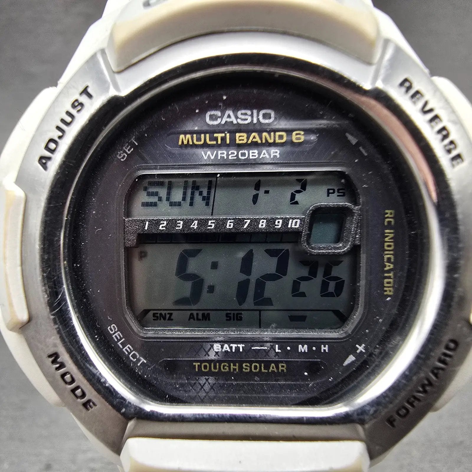 Casio G-Shock GW-M850 Watch Men 42mm White Alarm Chronograph Digital Solar RunsL1
