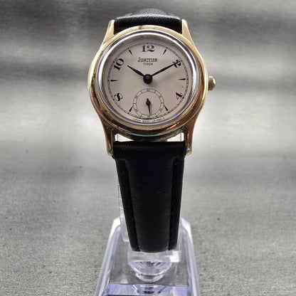 Vega Junction Watch Women 25mm White Dial Gold Tone Round 8A40-408829 New Batt5