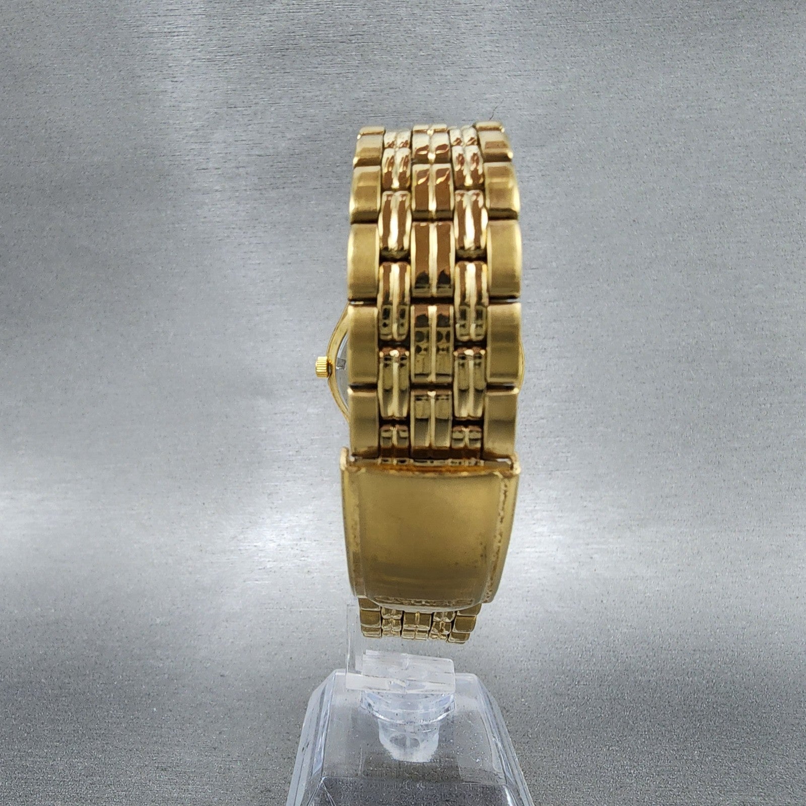 Seiko Watch Men 37mm Silver Dial Gold Tone Daydate Round V7439009 New Battery7