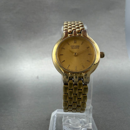 Citizen Watch Women 22mm Gold Dial Gold Tone Round 1020-S54554 New Battery VTG5