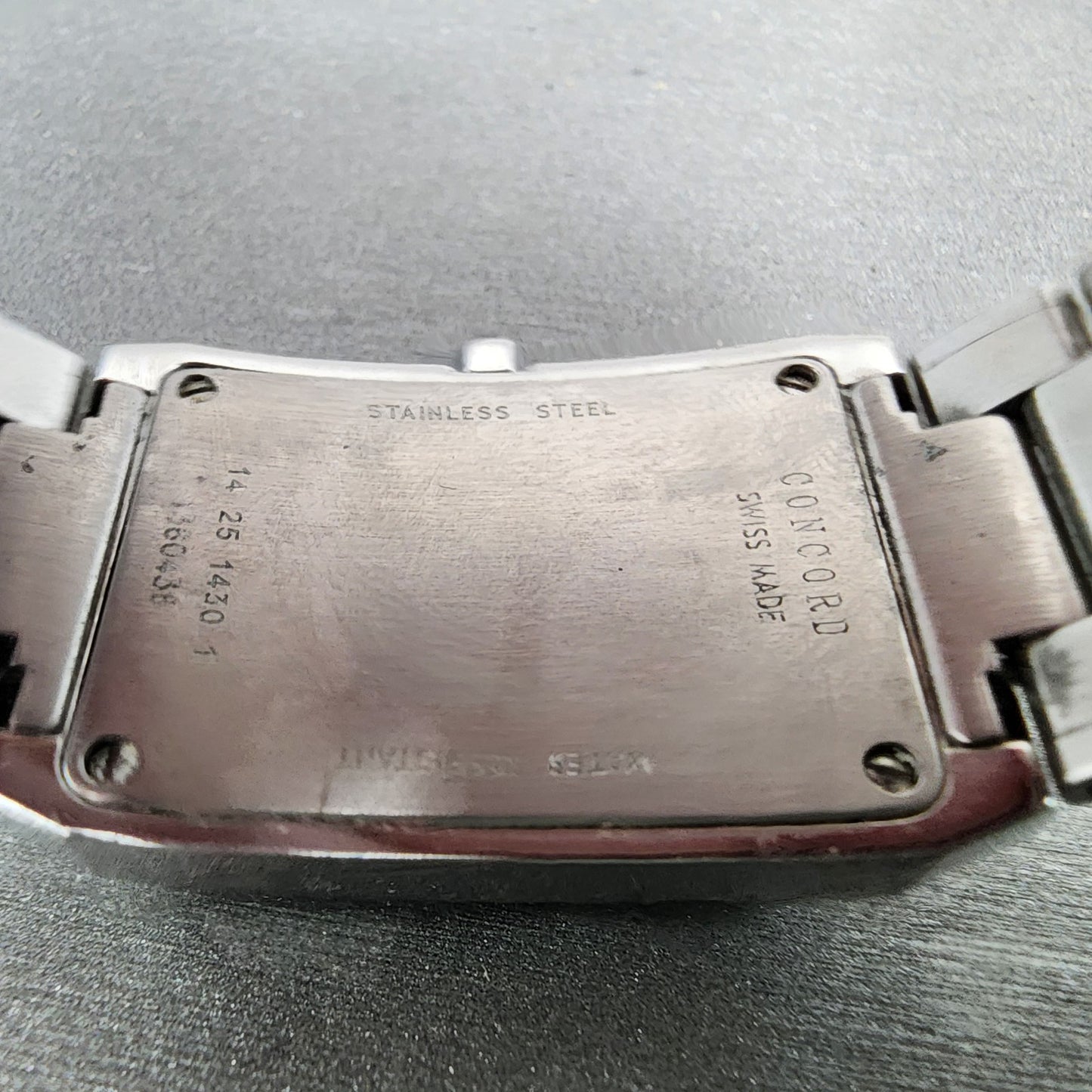 Concord Carlton Tank Watch Women 23mm White Dial Steel Rectangle New Battery9