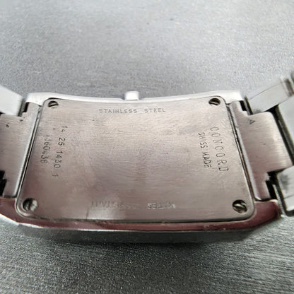 Concord Carlton Tank Watch Women 23mm White Dial Steel Rectangle New Battery9