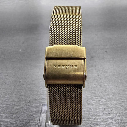 Skagen Freja Watch Women 26mm Silver Dial Gold Tone Round 358SGGD New Battery7