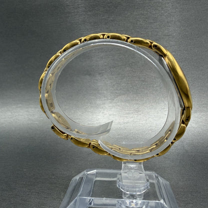 Seiko Watch Women 15mm Silver Dial Gold Tone Oval 2E207203 New Battery8