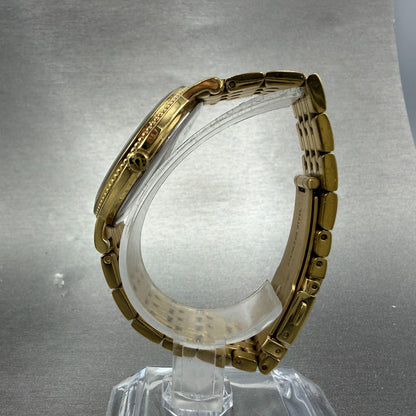 Bulova Watch Women 34mm MOP Dial Gold Tone Round 97P134 New Battery6