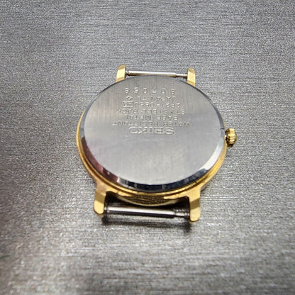 Seiko Avenue Watch Women 23mm White Dial Gold Tone Round 2P21-0B50 New Battery