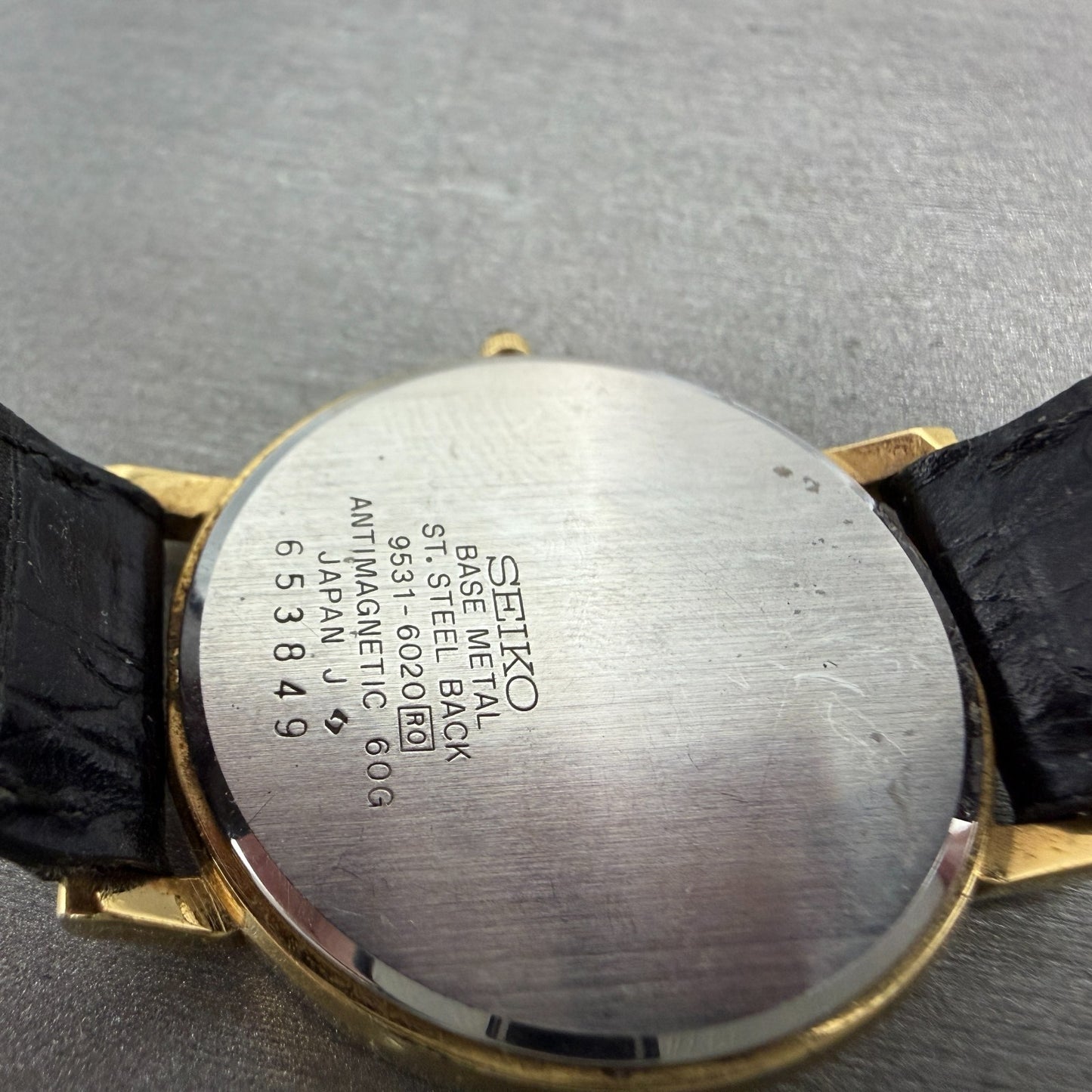 Seiko Dolce Watch Men 31mm Champagne Dial Gold Tone Round 9531-6020 New BatteryA9